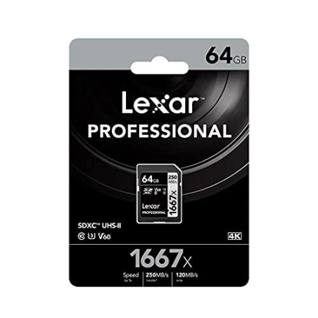 Lexar Professional SDXC UHS-II Memory Card 64GB 250MB/s